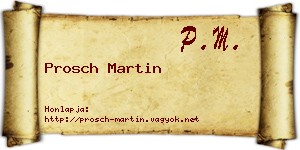 Prosch Martin névjegykártya